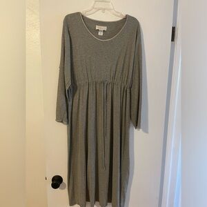 J . Jill long grey dress. 67% cotton and 33% polyester. Size L, like new